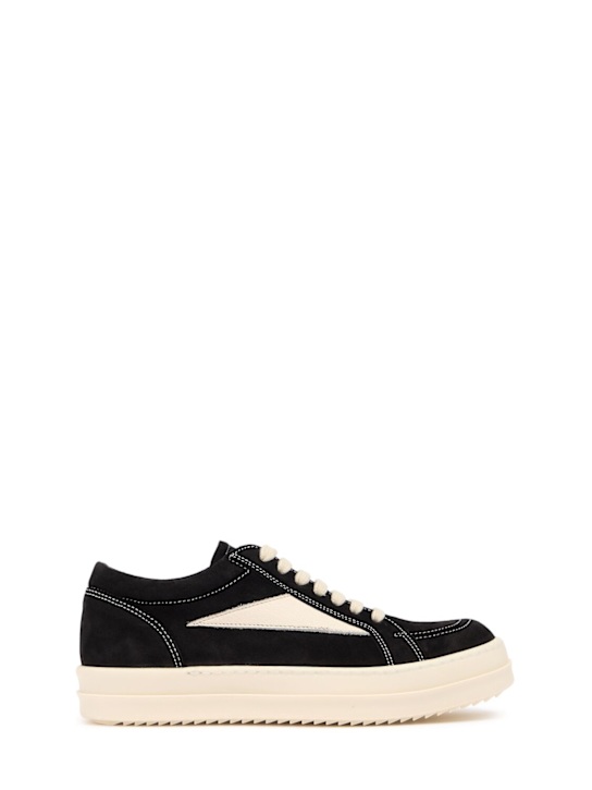 Rick Owens: Vintage leather lace-up sneakers - kids-boys_0 | Luisa Via Roma