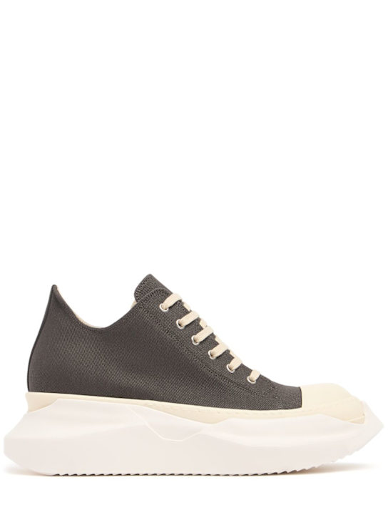 Rick Owens DRKSHDW: Abstract denim low sneakers - Dark Dust/Milk - men_0 | Luisa Via Roma