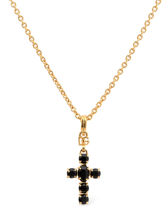 Dolce&Gabbana: Plated cross pendant necklace - women_0 | Luisa Via Roma