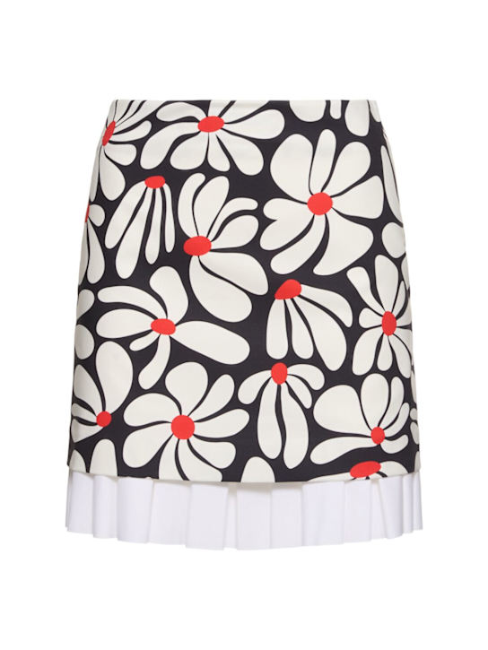 MSGM: Printed stretch cotton mini skirt - women_0 | Luisa Via Roma