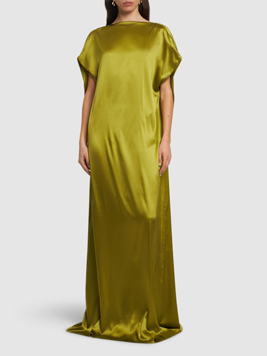 Dries Van Noten: Diria stretch satin silk dress - women_1 | Luisa Via Roma