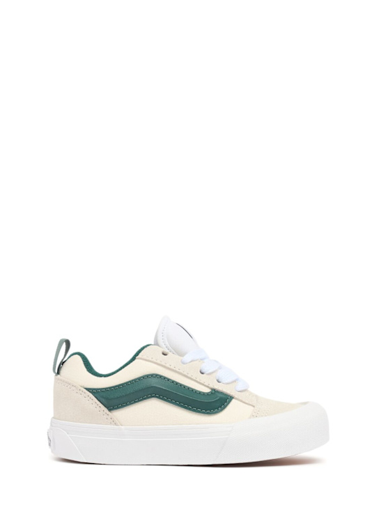 Vans: Sneakers en cuir Knu Skool - Blanc/Vert - kids-girls_0 | Luisa Via Roma