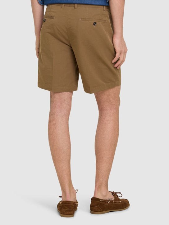 Tom Ford: Tailored fluid poplin shorts - Chestnut - men_2 | Luisa Via Roma