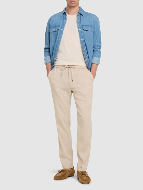 Boss: Kane line blend jogger pants - Light Beige - men_1 | Luisa Via Roma