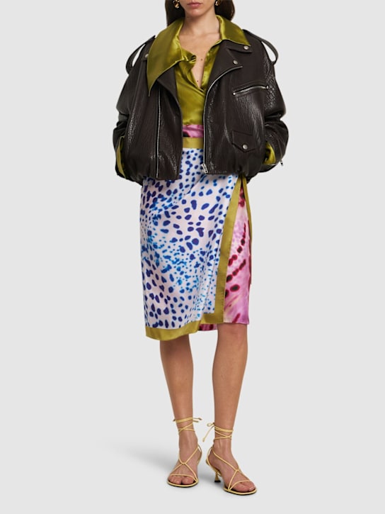 Dries Van Noten: Scarfy printed silk sarong skirt - women_1 | Luisa Via Roma