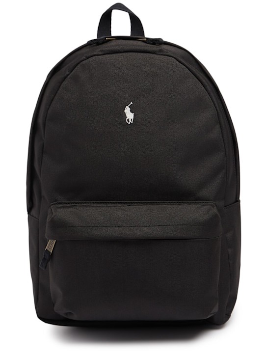 Polo Ralph Lauren: Cotton backpack w/logo - Black - kids-girls_0 | Luisa Via Roma