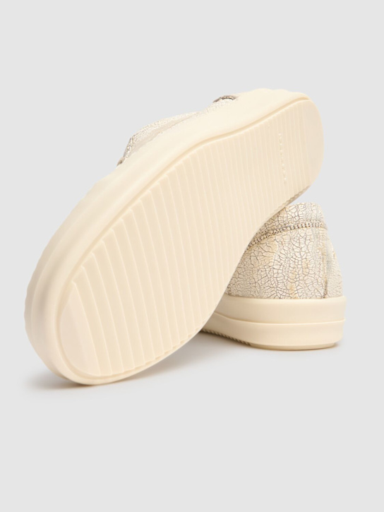 Rick Owens DRKSHDW: Vintage megacrust denim low sneakers - Milk/Milk - men_4 | Luisa Via Roma