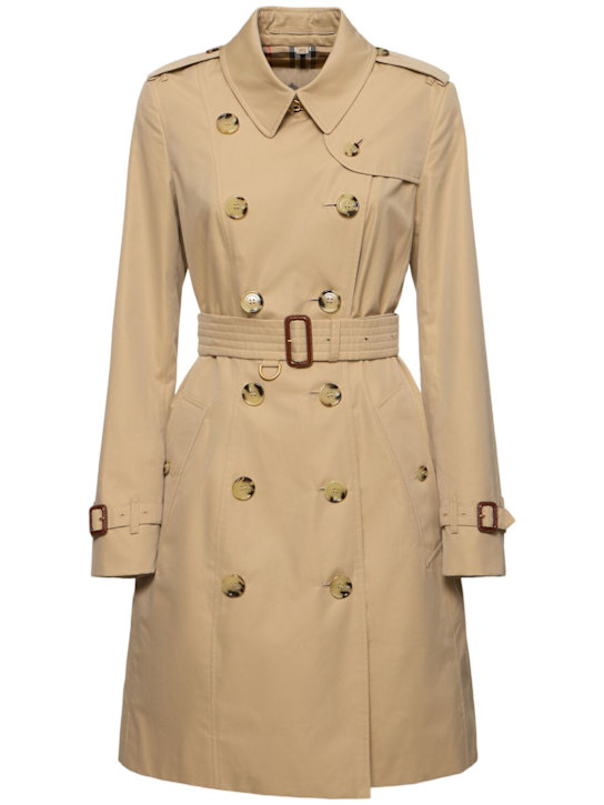 Burberry: Trench midi Chelsea heritage - Beige - women_0 | Luisa Via Roma