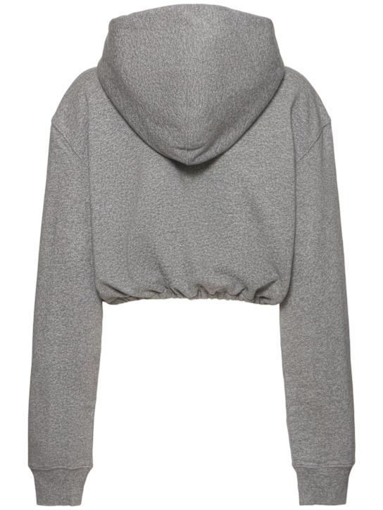 Alexander Wang: Graphic wrap jersey crop hoodie - women_3 | Luisa Via Roma