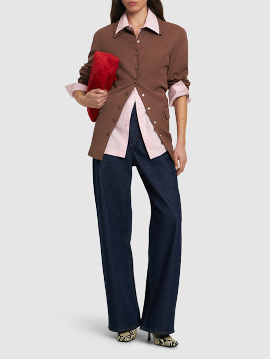 Dries Van Noten: Benny wool gabardine jacket - Taupe - women_1 | Luisa Via Roma