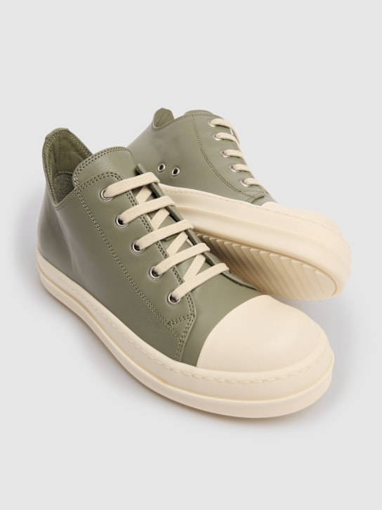 Rick Owens: Low Sneaks leather lace-up sneakers - kids-boys_1 | Luisa Via Roma