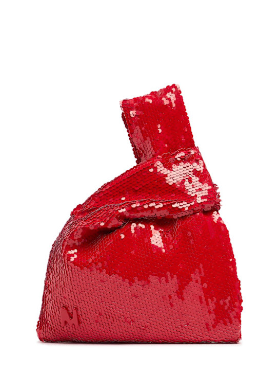 MSGM: Paillettes top handle bag - Red - women_0 | Luisa Via Roma