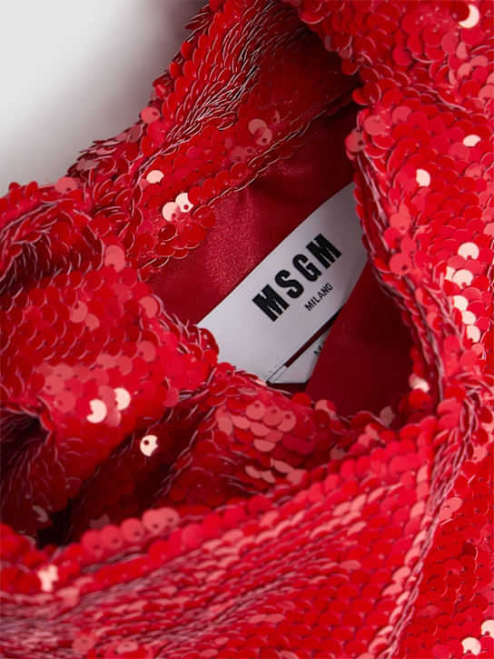 MSGM: Paillettes top handle bag - Red - women_5 | Luisa Via Roma