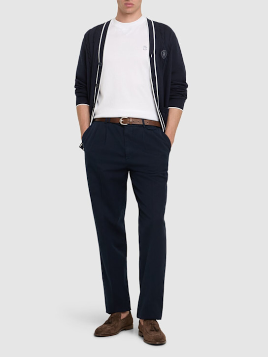 Brunello Cucinelli: Brunello Cucinelli cotton logo t-shirt - men_1 | Luisa Via Roma