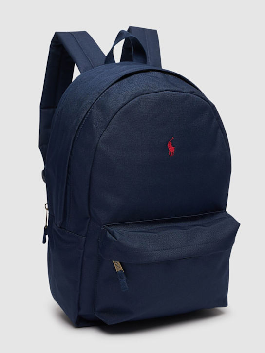 Polo Ralph Lauren: Cotton backpack w/logo - Blue - kids-girls_1 | Luisa Via Roma