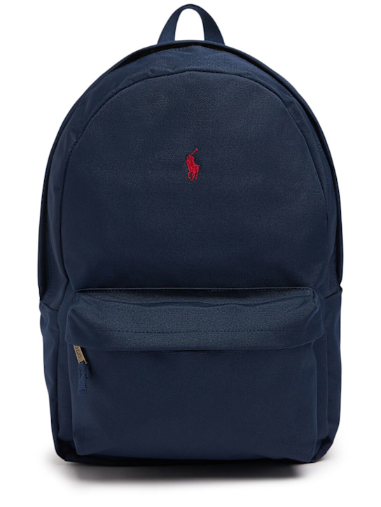 Polo Ralph Lauren: Cotton backpack w/logo - Blue - kids-girls_0 | Luisa Via Roma