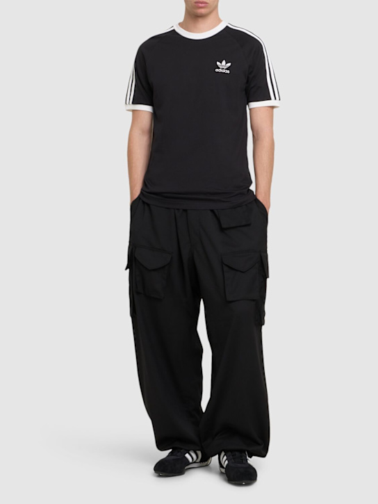 adidas Originals: 3-Stripes cotton t-shirt - Black - men_1 | Luisa Via Roma