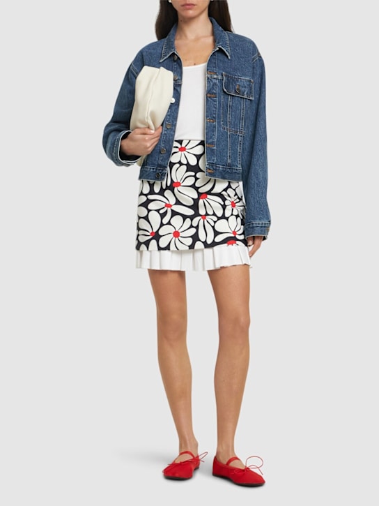 MSGM: Printed stretch cotton mini skirt - women_1 | Luisa Via Roma