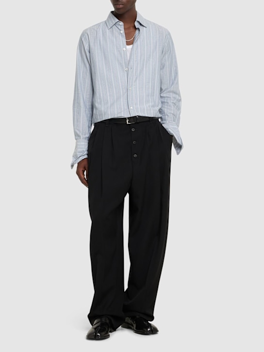 Maison Margiela: Striped cotton long-sleeved shirt - men_1 | Luisa Via Roma