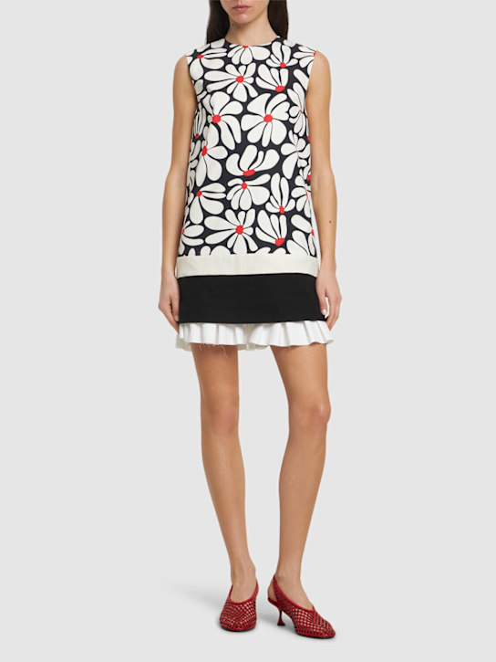Printed stretch cotton midi dress - Thumbnail 2
