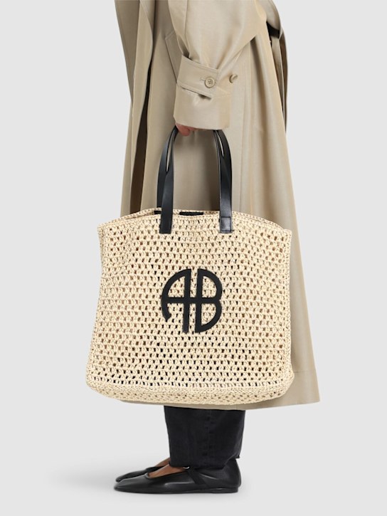 ANINE BING: Large Rio canvas tote bag - Sand - women_1 | Luisa Via Roma