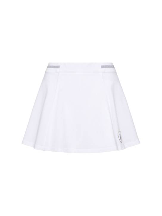 Stretch cotton piquet mini skirt - Thumbnail 1