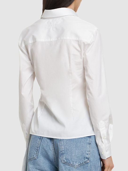 MSGM: Poplin shirt w/ side belt - White - women_2 | Luisa Via Roma