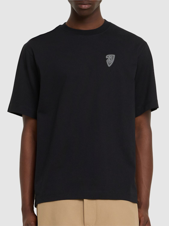 Burberry: Big Flagpole Knight t-shirt - Black - men_2 | Luisa Via Roma