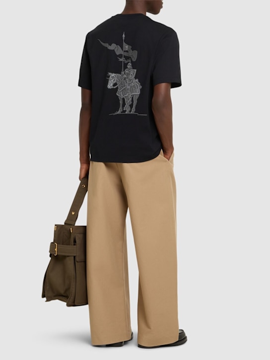 Burberry: Big Flagpole Knight t-shirt - Black - men_1 | Luisa Via Roma