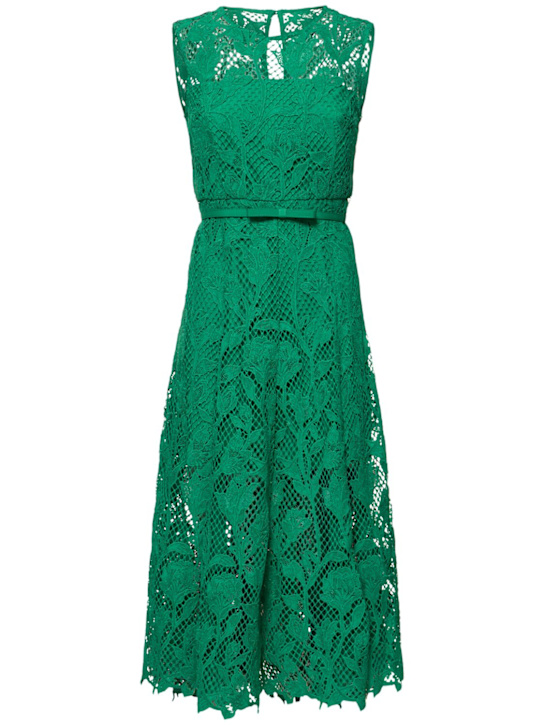 Self-portrait: Lace sleeveless midi dress - women_0 | Luisa Via Roma