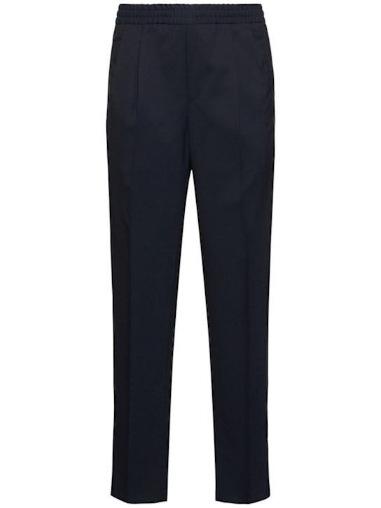 Zegna: Wool blend joggers - Blue - men_0 | Luisa Via Roma