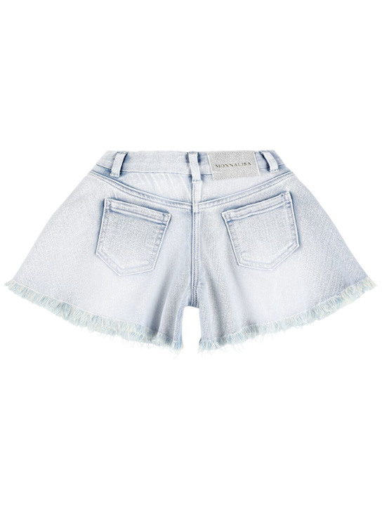 Monnalisa: Shorts in denim con ricami - Celeste - kids-girls_1 | Luisa Via Roma
