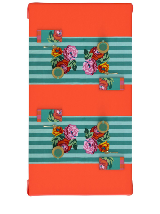 LISA CORTI: Nizam Stripes Aqua Veronese double mat - Green - ecraft_2 | Luisa Via Roma