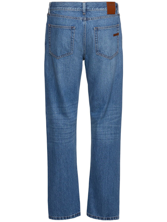 Zegna: Vintage House 5个口袋棉质牛仔裤 - 蓝色 - men_3 | Luisa Via Roma