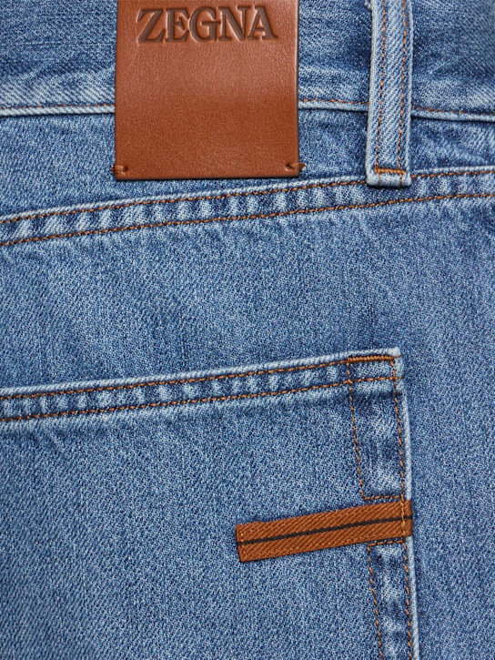 Zegna: Vintage House 5个口袋棉质牛仔裤 - 蓝色 - men_4 | Luisa Via Roma
