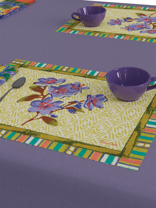 LISA CORTI: Set of 2 Oriental Pervinch placemats - Yellow - ecraft_2 | Luisa Via Roma