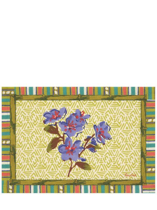 LISA CORTI: Set of 2 Oriental Pervinch placemats - Yellow - ecraft_0 | Luisa Via Roma