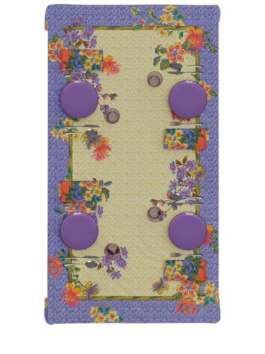 LISA CORTI: Oriental Garden Pervinch tablecloth - Purple - ecraft_4 | Luisa Via Roma