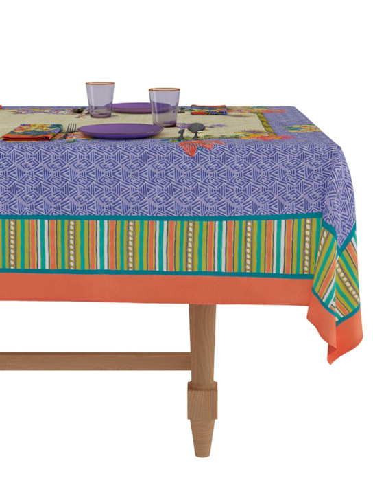 LISA CORTI: Oriental Garden Pervinch tablecloth - Purple - ecraft_3 | Luisa Via Roma