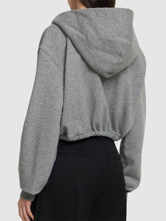 Alexander Wang: Graphic wrap jersey crop hoodie - women_2 | Luisa Via Roma