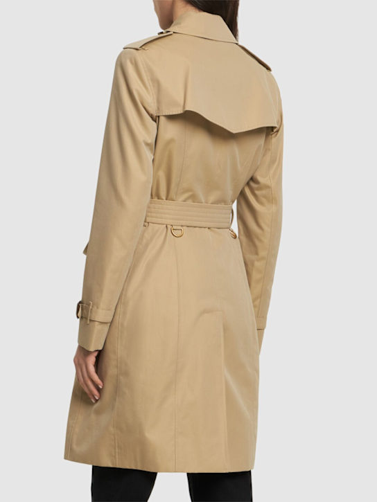 Burberry: Trench midi Chelsea heritage - Beige - women_2 | Luisa Via Roma