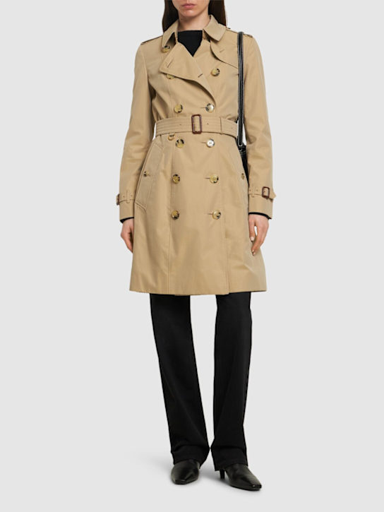 Burberry: Trench midi Chelsea heritage - Beige - women_1 | Luisa Via Roma