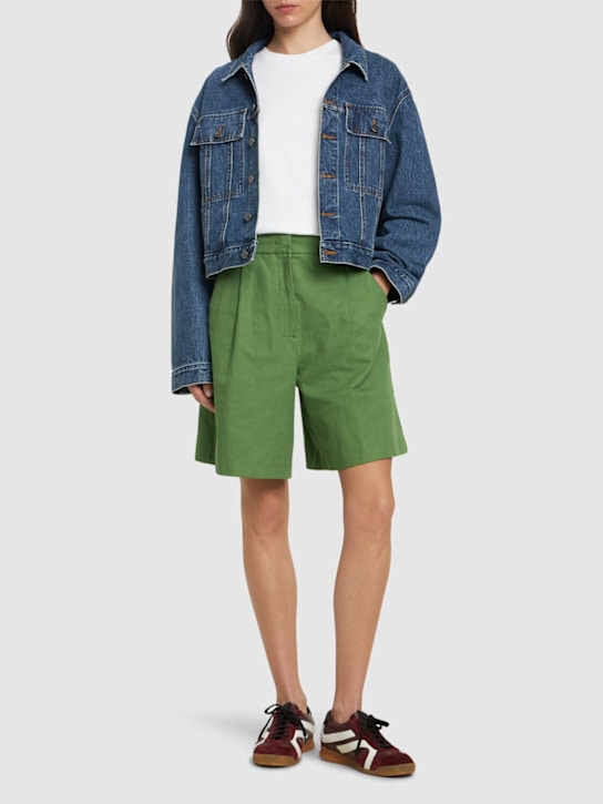 Ecuba cotton & linen canvas shorts - Thumbnail 2