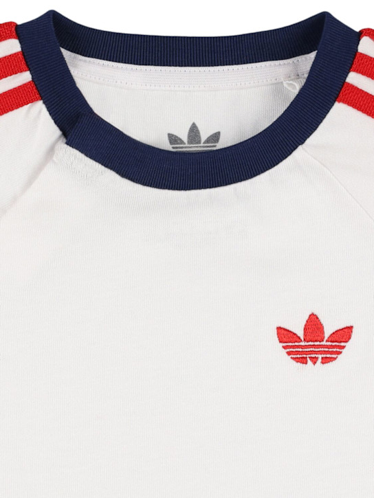 adidas Originals: T-shirt e jeans in jersey di cotone - Bianco/Blu - kids-boys_1 | Luisa Via Roma