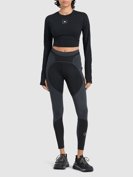 adidas By Stella McCartney: True Strength リサイクルテック素材スポーツトップ - ブラック - women_1 | Luisa Via Roma
