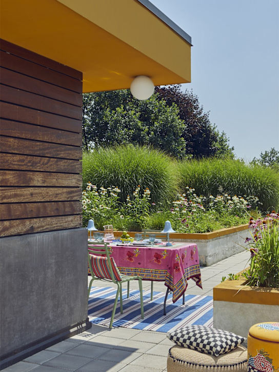 LISA CORTI: Tovaglia Ibisco - Verde/Rosa - ecraft_1 | Luisa Via Roma