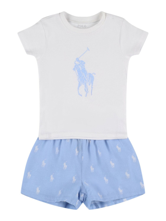 Polo Ralph Lauren: Set pigiama t-shirt e shorts con stampa - kids-boys_0 | Luisa Via Roma