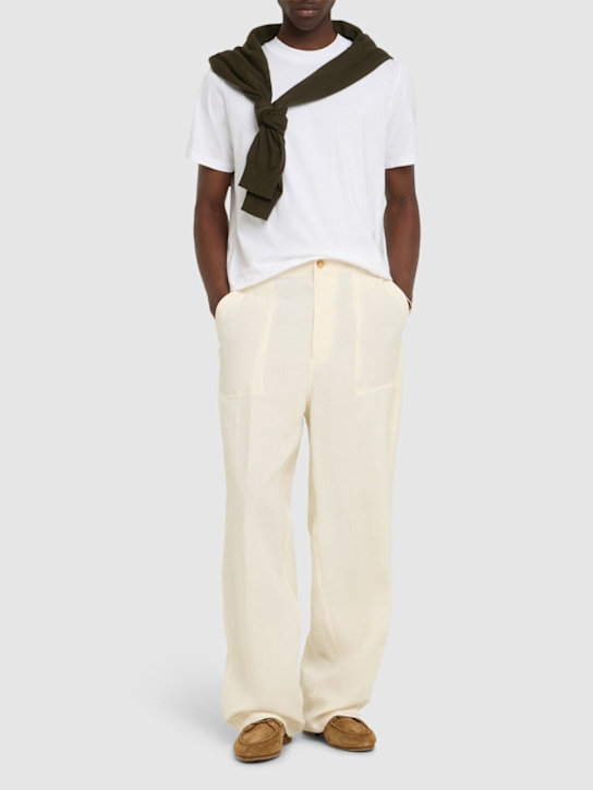 CELLAR DOOR: Sasha paper military pants w/ chink back - men_1 | Luisa Via Roma