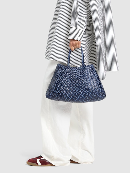 Dragon Diffusion: Small Santa Croce leather shoulder bag - Marine Brush - women_1 | Luisa Via Roma