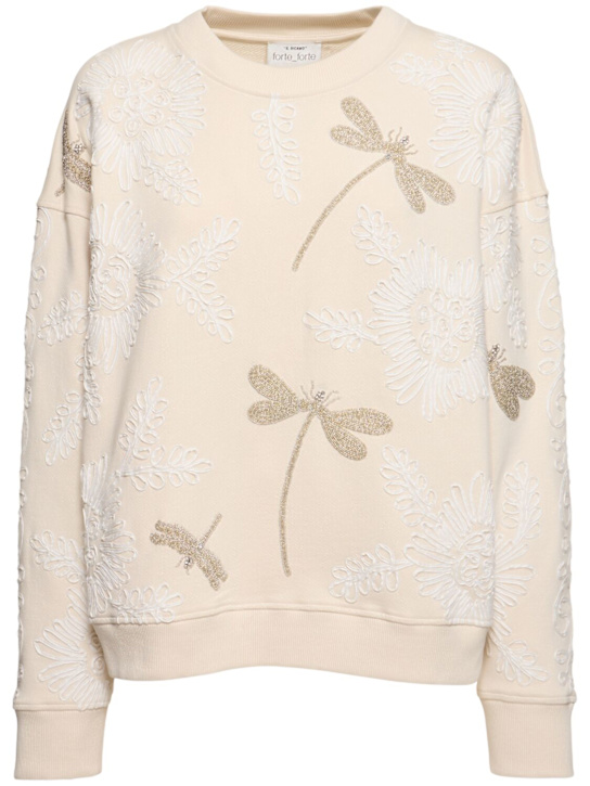 Forte_forte: Embroidered cotton sweatshirt - women_0 | Luisa Via Roma